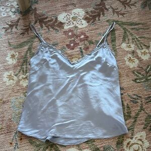 Wilfred Aritzia Silky Satin Ruffle  Lavender Camisole Top